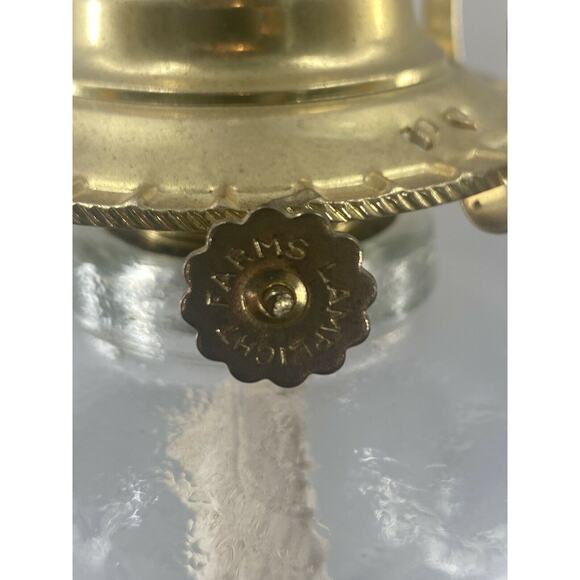 Vintage Lamplight Farms Austria Ribbed Clear Glass Pedestal Oil Lamp Base 11" - Picture 6 of 11